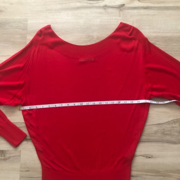 Zara Knit Bright Red Long Sleeve Top - Picture 3 of 9